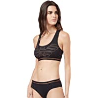 Los mejores  - Bralette in Cotone Stretch con Stampa Maxi Aquila. Si caratterizza per la Banda con Inserto in Lurex.